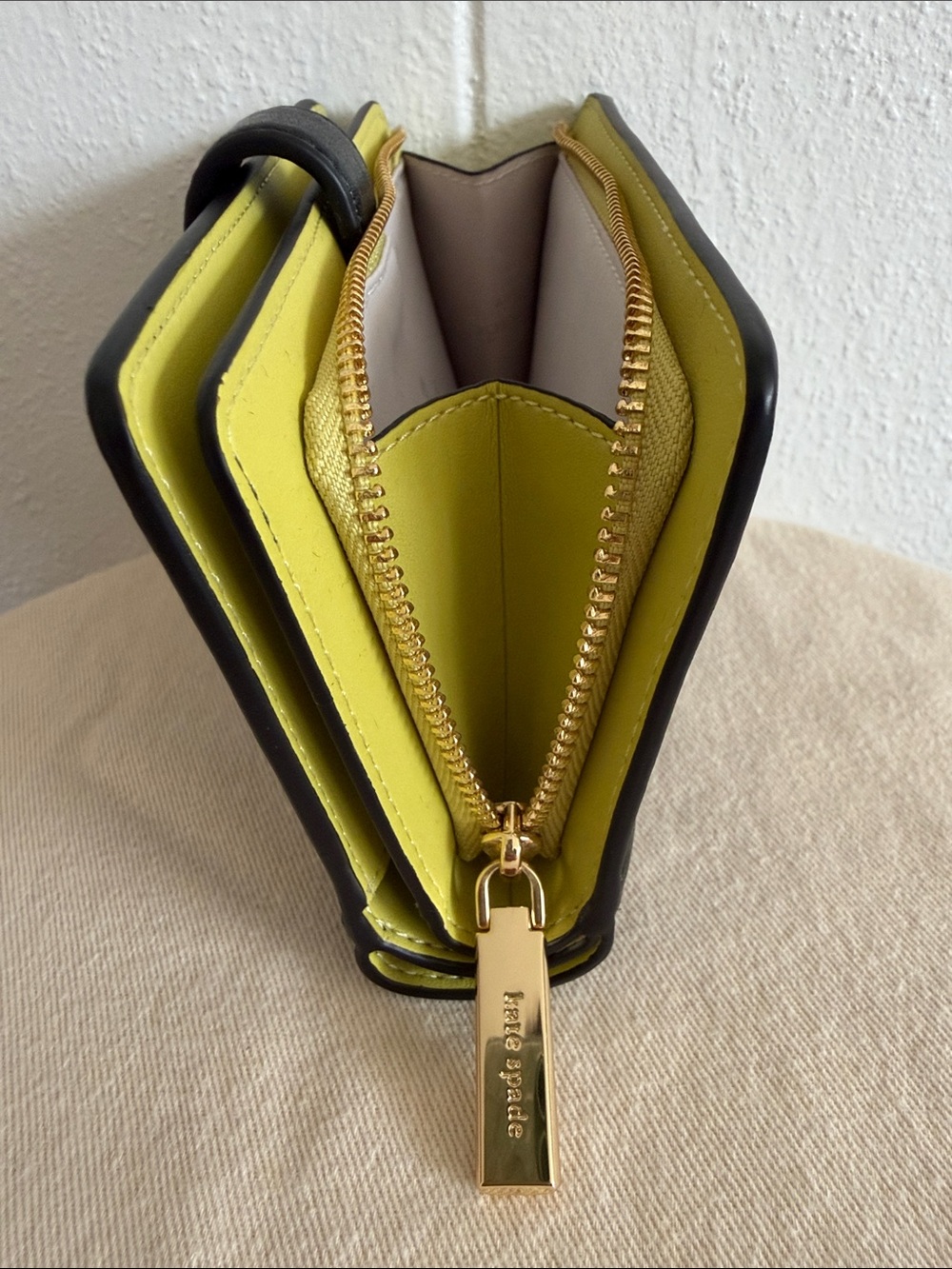 Kate Spade Black Leather Continental Wallet with Gold Logo - Picture 8 of 8